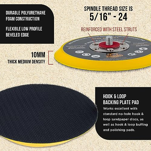 Dura-Gold Pro Series 5" Hook & Loop DA Backing Plate Pad - Low Profile - style: Hook & Loop (Medium Profile)