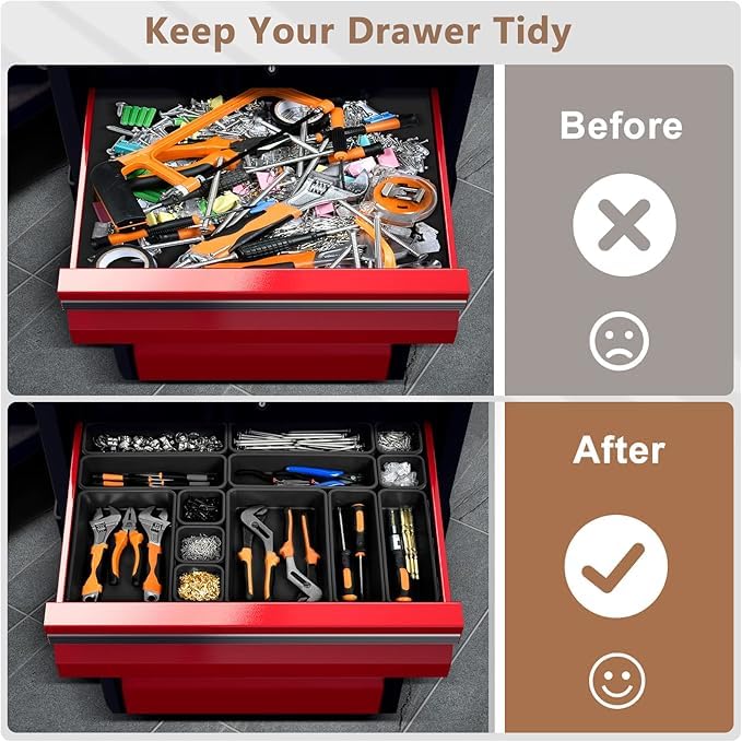 A-LUGEI 【🅻 𝟱𝗽𝗰𝘀】 Tool Box Organizer Garage Organization and Storage - size: 5pcs-L Size