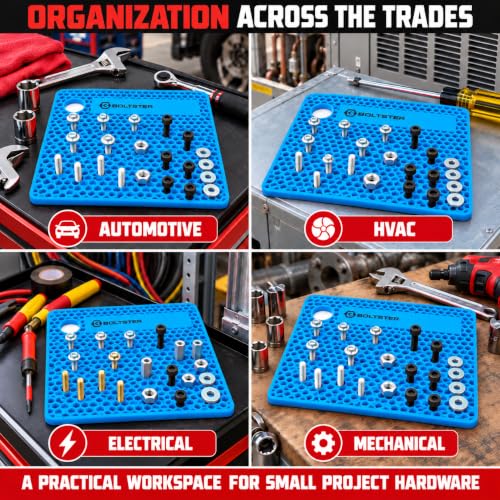 Boltster Original Silicone Fastener Organizer Tray, Blue - color: Blue