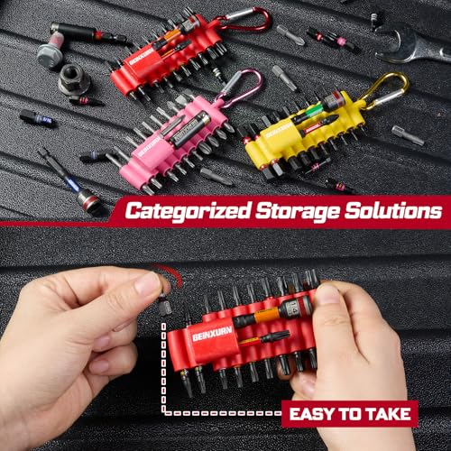 Geinxurn Impact Screwdriver Bits Set, 110 Pieces 1/2” Magnetic (PH/TORX/HEX/PZ/SQ/SL) S2 Steel Multi Power Insert Driver Bits and Socket Adapter, Nut Driver, Bit Holder with Colorful Organizer Sleeve - color: Multi-bita, size: 1''/2''-110PCS