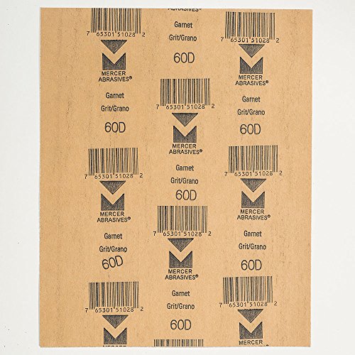 Mercer Industries 206060D - 9 x 11 Garnet Paper Sheets, Grit 60D (50 pack) - size: Grit 60D, style: 50 pack