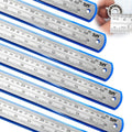 6 Pcs 16 Inch Stainless Steel Rulers with Inch/Metric Conversion - size: 16 Inch