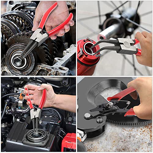 Utoolmart External Retaining Ring Pliers 7 Inch 90 Degree Bent Snap Ring Pliers Precision Circlip Pliers 2Pcs - color: 2pcs, size: External Bent Jaw