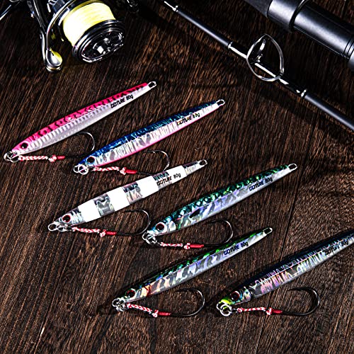 Goture Fishing Jigs Saltwater,60g-200g Vertical Jigs with Assist Hook - color: 1# Multi Colors (3pcs), size: 150g