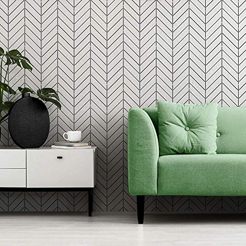 Fine Line Herringbone Wall Stencil - Geometric DIY Wall Design - Modern Pattern for Easy Home Makeover - Affordable Alternative to Wallpaper