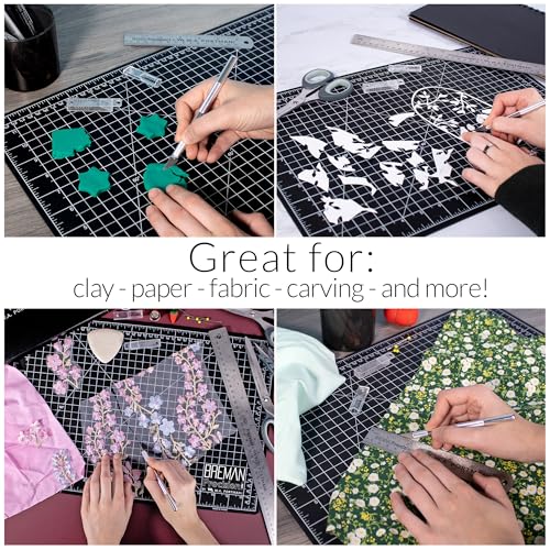 WA Portman Fabric Cutting Mat with Craft Knife & Straight Edge Craft Ruler - size: 12x18