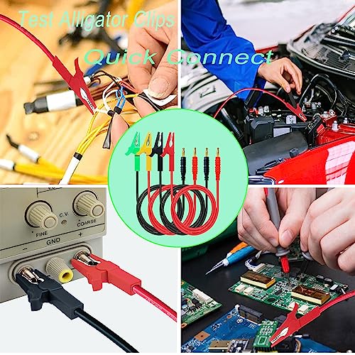 Alligator Clips to 4mm Banana Plug Test Leads Cable - style: Banana to Alligator Clip 60cm