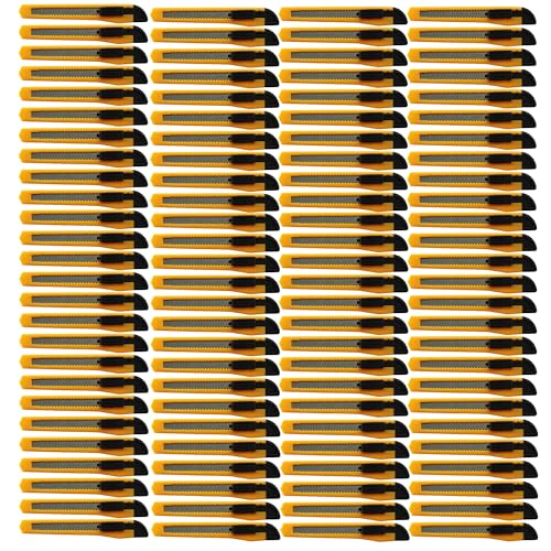 100x Bulk Small Yellow Utility Knife Box Cutters Snap Off Blade 9MM Blade