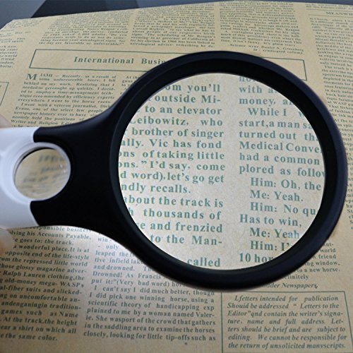 2 Pack Magnifier 3 LED Light, Marrywindix 3X 45X Handheld Magnifier Reading Magnifying Glass Lens Jewelry Loupe
