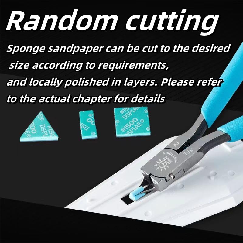Soft Material Sanding Sponge Set Sandpaper Making Tool Kit Accessories for Dspiae Gundam GK Military Model (SS-S01)… (SS-02) (SS02(1000-2500#))