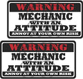 2-3" Mechanic Warning Attitude Decal Set Tools Motorcycle Sticker Car Bumper Window Tools WS1