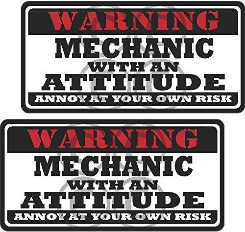 2-3" Mechanic Warning Attitude Decal Set Tools Motorcycle Sticker Car Bumper Window Tools WS1