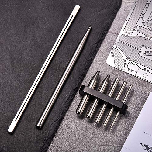 Hotop 7 Pcs Metal Model Bending Tool Kit Tab Edge Cone Shape for 3D Puzzles