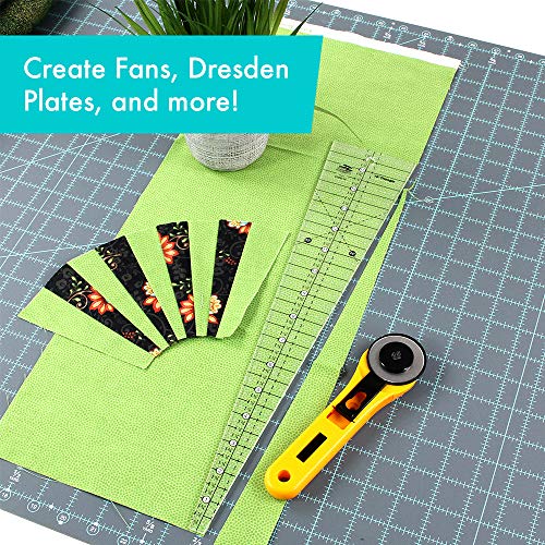 Creative Grids 10 Degree Triangle Ruler – CGRT10 – Made in USA, 3-1/4in x 16in, Non-Slip Grip Acrylic Quilting, Sewing, Crafting, Patchwork Ruler & Template