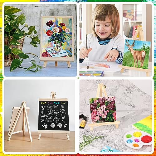 12 Pack 9 Inch Wood Easels, Easel Stand for Painting Canvases - style: 12 Pack