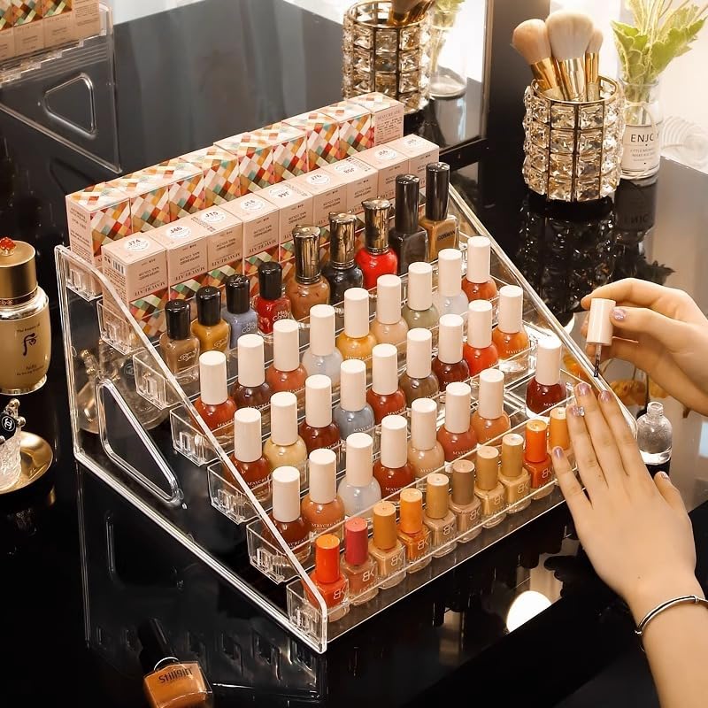7 Layer Acrylic Paint Organizer & Brush Holder Easy Assembly Paint Storage Rack Acrylic Display Rack for Craft Hobby Miniature Model Makeup Essential Oils Light Can Storage