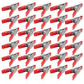 Wideskall® 2" inch Mini Metal Spring Clamps w/Red Rubber Tips Clips (Pack of 30) - style: Pack of 30