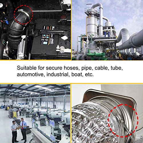 4 Inch Adjustable 304 Stainless Steel Duct Clamps Hose Clamp (8Pcs) - size: 4" -8Pcs