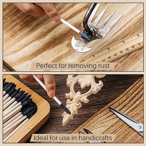 60 Pcs Sanding Sticks, Double End Matchsticks Sanding Twigs