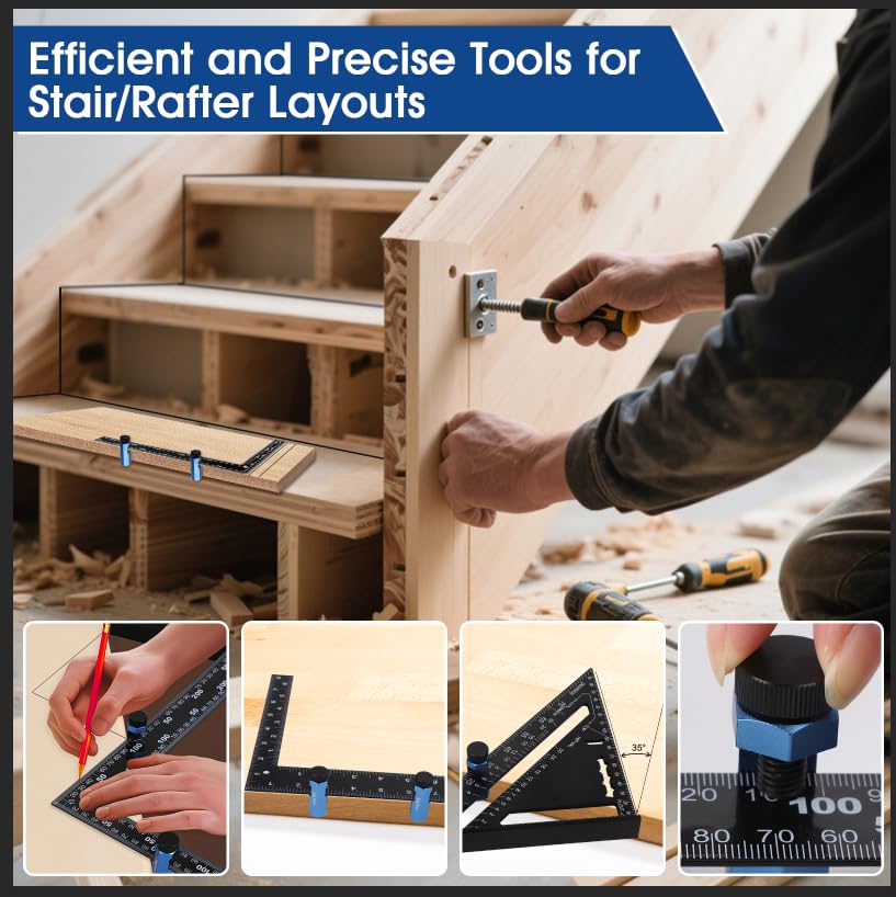 Circular Saw Guide & Stair Gauge Block for Framing Square
