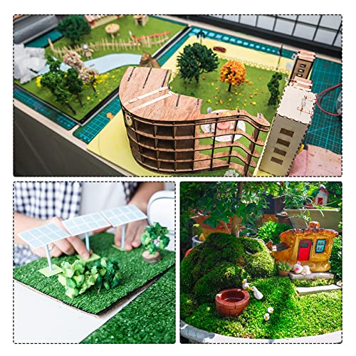 MECCANIXITY Artificial Model Grass Mat 4pcs 3"x10"(8cmx25cm) Yellow Green - color: Yellow Green, size: 3" x 10"