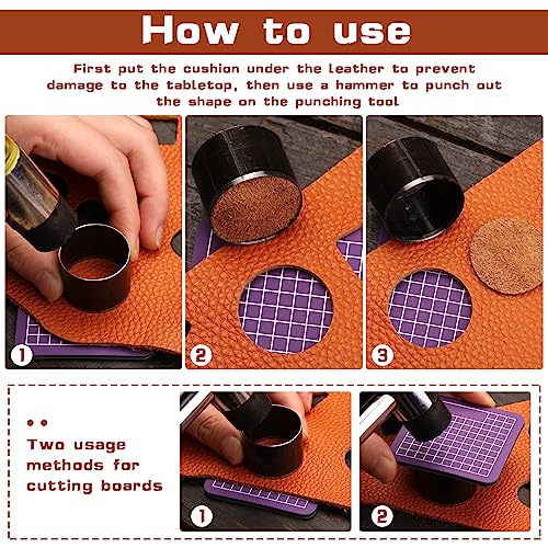 8 Pcs Leather Circle Cutter Tool, Leather Punch Tool Cutting Dies - size: 8 Pcs Round