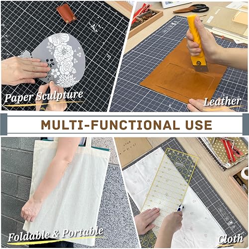 iMAT Flip Cutting Mat Note A2, Foldable, Double-Sided, Ash Grey - color: Ash Grey