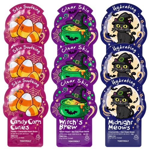 TONYMOLY I'm Face Sheet Masks - Hydrating & Soothing Korean Skincare - color: Halloween, 9 Pack