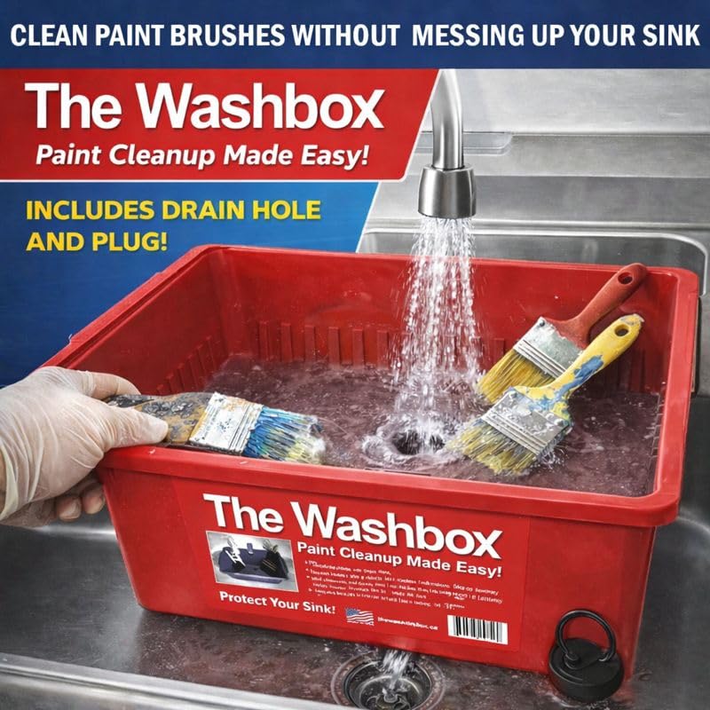 Paint Tray for Brush Clean Up Large Insert for Sinks to Make Paint Cleanup Easy (1, Red) - color: Red