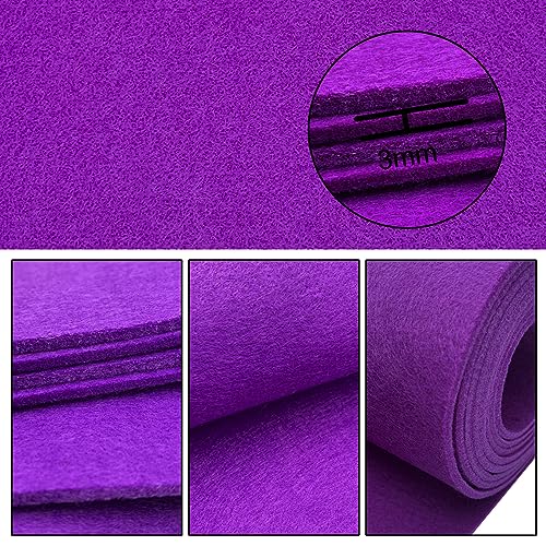 aufodara Felt Fabric 11.8 x 98.4 inch Craft Felt Fabric Roll, Felt 3mm Thick for Felt Table Mats DIY Arts & Crafts Patchwork Sewing Decorations (Purple) - color: Purple
