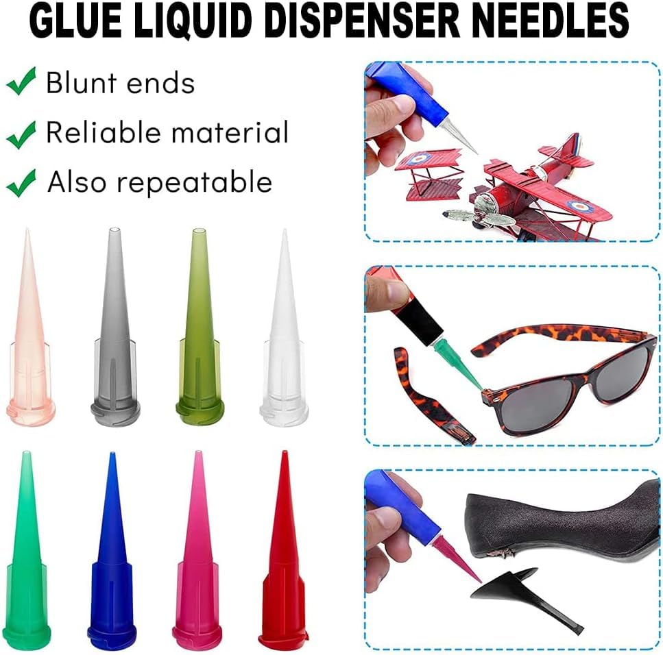 225PCS 15 Size Plastic Tapered Pinhead Blunt Tip Dispensing Needles - size: 15 Size-225pcs
