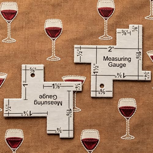 2 Pcs 2 Inch Sewing Gauge Mini Sewing Measuring Gauge Aluminium Quilting Templates Sewings Ruler Seam Guide Ruler Double Sided Different Sizes for DIY Sewings Craft