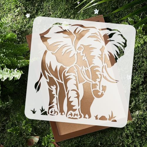 Elephant Stencil, Forest Animal Reusable Painting Template - style: Elephant