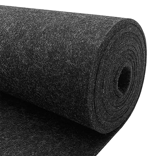 aufodara Felt Fabric 11.8 x 98.4 inch Craft Felt Fabric Roll, Felt 3mm Thick for Felt Table Mats DIY Arts & Crafts Patchwork Sewing Decorations (Grey Black) - color: Grey Black