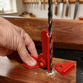 Precision Drill Guide Block for Straight Holes, DIY Jig with Angle Adjustment, Compact for Woodworking Metalworking,Red