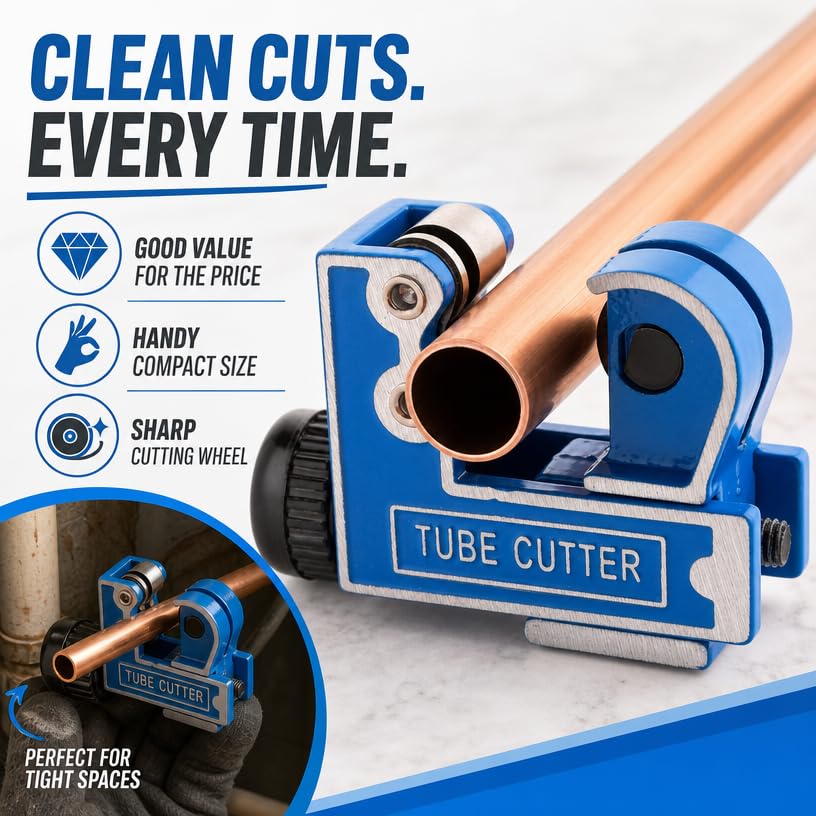 Mini Copper Pipe Tubing Cutter Tool – 1/8" to 1 1/8" (3-28mm) OD-Mini - size: Mini