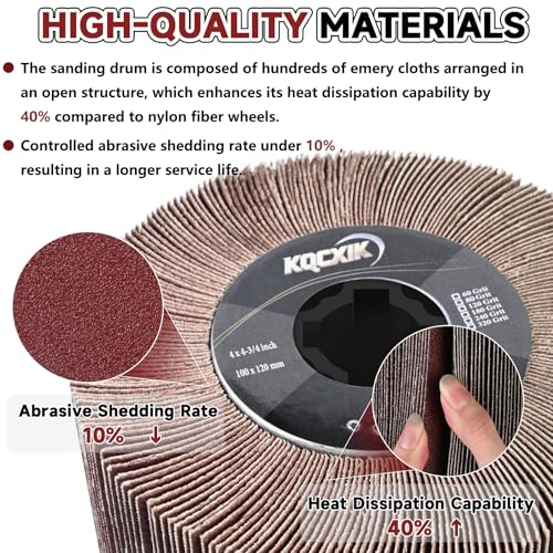 4.7" x 4" Surface Conditioning Tool, 180 Grit Emery Cloth burnishing Wheel - style: 180Grit