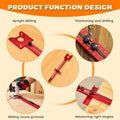 Multifunctional 4 in 1 Red Router Milling Groove Bracket, Aluminum Alloy Circle Cutting Jig, Adjustable Router Tool Circle Jig Cutting Guide for Woodworking (Extension)